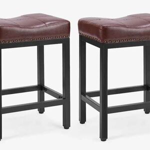 New in box edx Set of 2, 24 Inch Kitchen Barstools with Metal Base